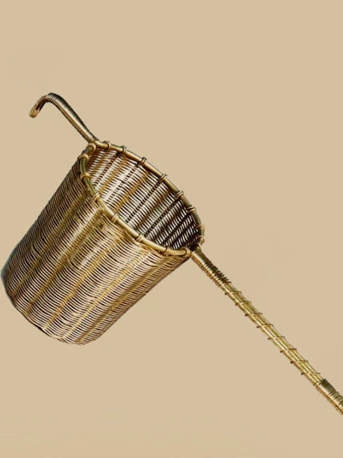 WOVEN BRASS | Large Tea Strainer with Handle